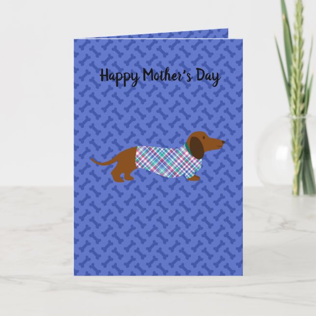Tarjeta Dachshund del Día de la Madre (Anverso)