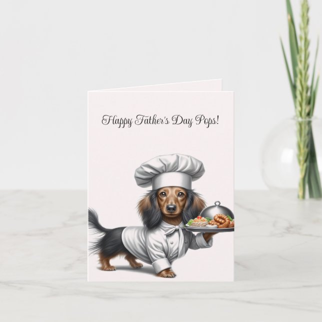 Tarjeta Dachshund del Día del Padre (Anverso)