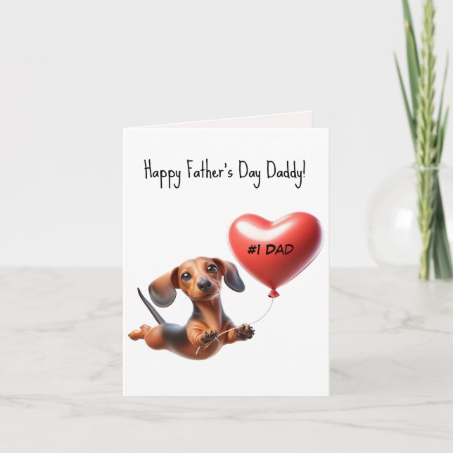 Tarjeta Dachshund del Día del Padre (Anverso)