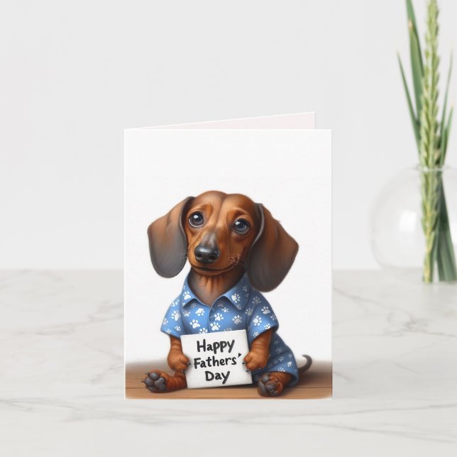 Tarjeta Dachshund del Día del Padre (Anverso)