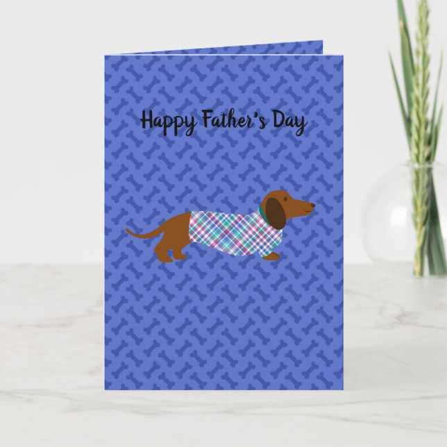 Tarjeta Dachshund del Día del Padre (Anverso)