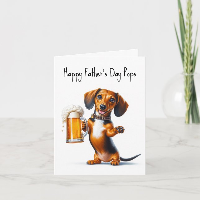 Tarjeta Dachshund del Día del Padre (Anverso)