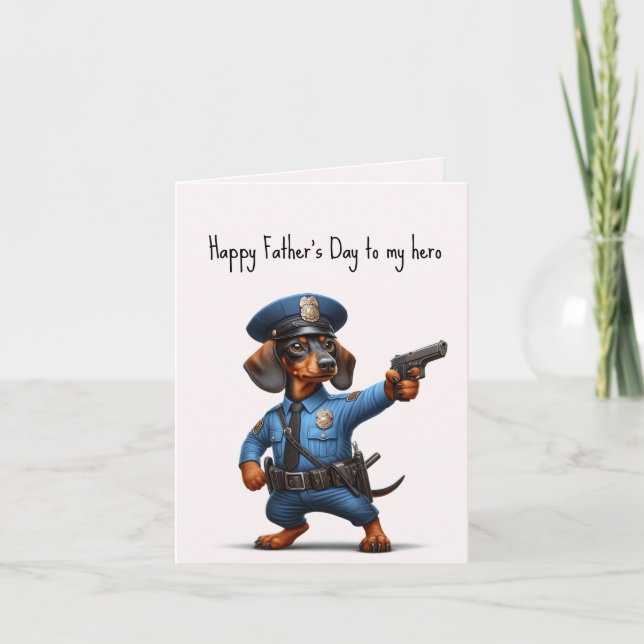 Tarjeta Dachshund del Día del Padre (Anverso)