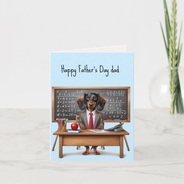 Tarjeta Dachshund del Día del Padre (Anverso)