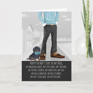 Tarjeta Dachshund del Día del Padre Perro