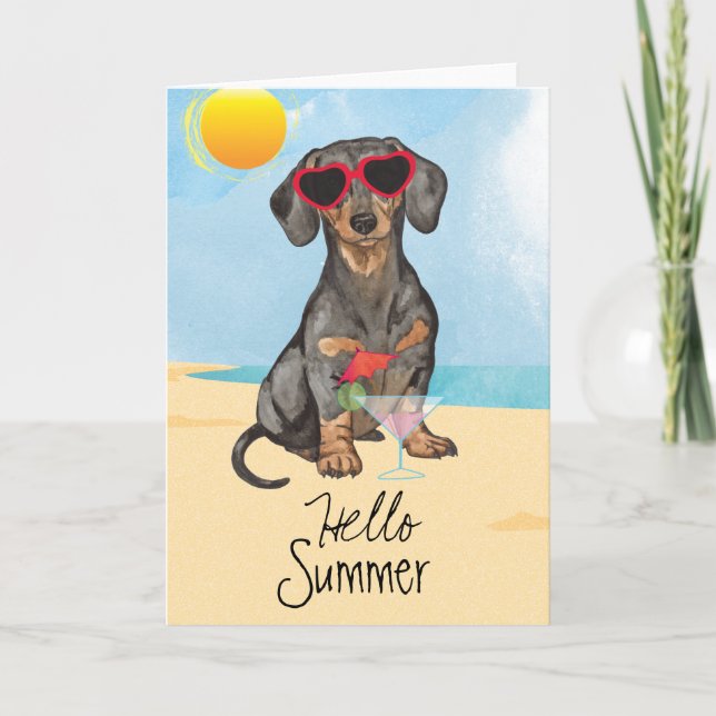 Tarjeta Dachshund del verano (Anverso)