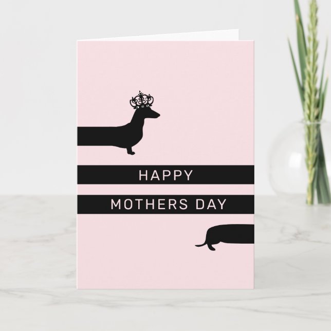 Tarjeta Dachshund divertido feliz día de la madre (Anverso)