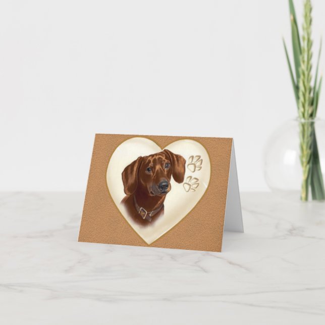 Tarjeta Dachshund Dog Note, Gracias a las cartas (Anverso)