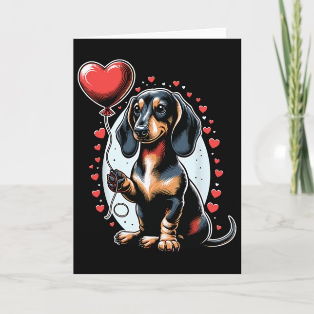 Tarjeta Dachshund Dog Valentine's Day Dog Owner Valentine  (Anverso)