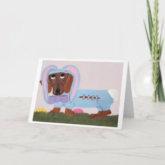 Tarjeta Dachshund Easter Bunny Card
