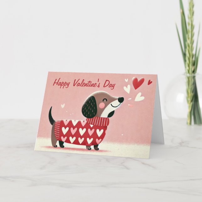Tarjeta Dachshund El día de San Valentín Love (Anverso)