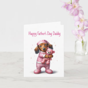 Tarjeta Dachshund, el día del padre de la hija