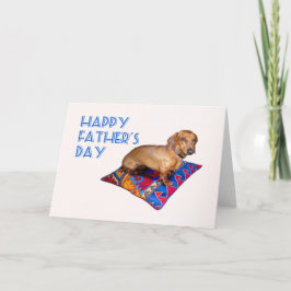 Tarjeta Dachshund en el amortiguador, el día de padre
