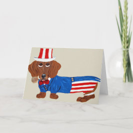 Tarjeta Dachshund en juego del tío Sam