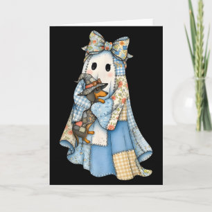 Tarjeta Dachshund fantasma de mezclilla azul divertido de