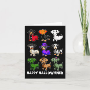Tarjeta Dachshund Feliz Salchicha de Halloween Divertido H