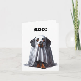 Tarjeta Dachshund Ghost Halloween