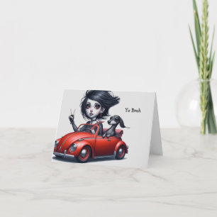 Tarjeta Dachshund Gótica Convertible