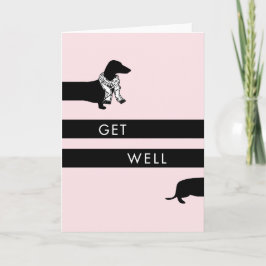 Tarjeta Dachshund gracioso se pone bien