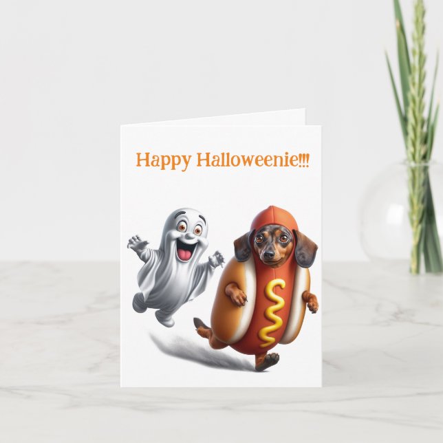 Tarjeta Dachshund Halloweenie (Anverso)