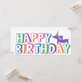 Tarjeta Dachshund Happy Birday Card Long