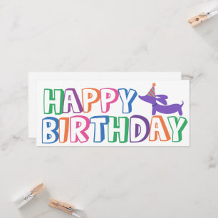 Tarjeta Dachshund Happy Birday Card Long