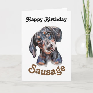 Tarjeta Dachshund "Happy Birthday salchicha"