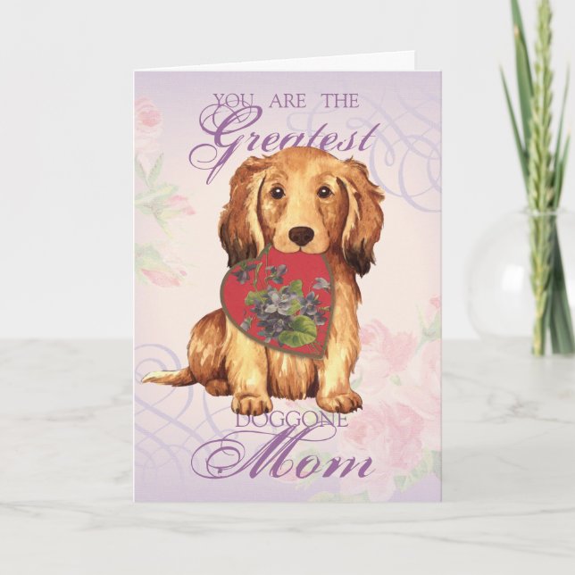Tarjeta Dachshund Heart Mom (Anverso)
