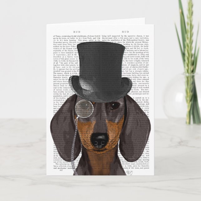 Tarjeta Dachshund, hebilla formal y Gorra (Anverso)