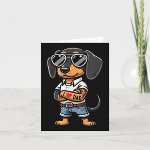 Tarjeta Dachshund I Love Dad Funny Dog Tattoo