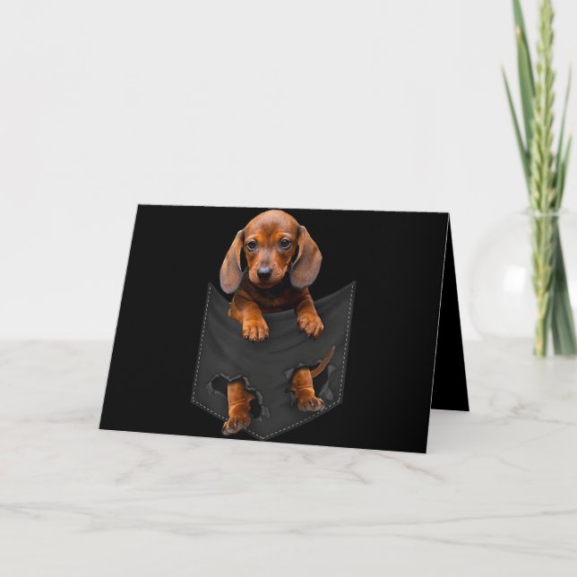 Tarjeta Dachshund In My Pocket Dachshund Weiner Dog Gift (Anverso)