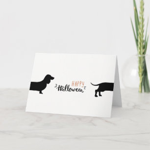 Tarjeta Dachshund lindo Halloween