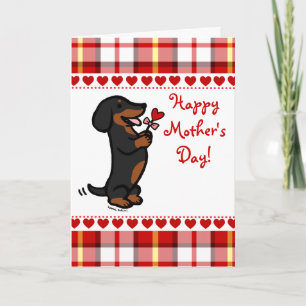 Tarjeta Dachshund negro y moreno