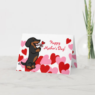 Tarjeta Dachshund negro y moreno