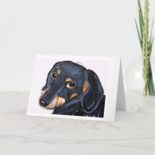 Tarjeta Dachshund negro y moreno Notecard