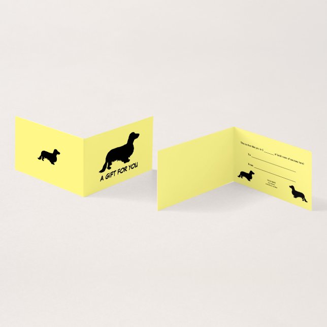 Tarjeta Dachshund Pelo Largo - Silueta 1 (Interior y exterior)