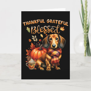 Tarjeta Dachshund Perro Agradecido Agradecido Bendito Otoñ