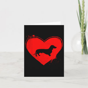 Tarjeta Dachshund Perro Corazón Forma San Valentín Amantes