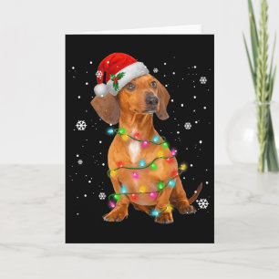 Tarjeta Dachshund Perros Árboles Navidades Regalos De Navi