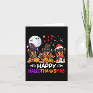 Tarjeta Dachshund Perros Navidades Felices Hallothankmas