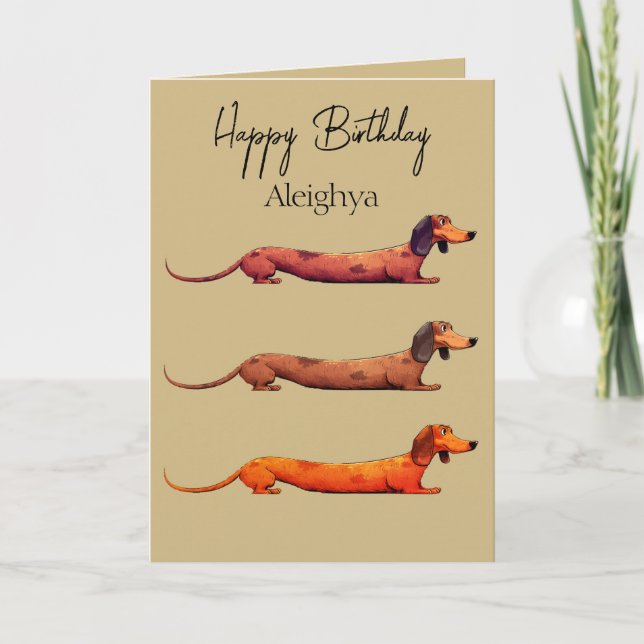 Tarjeta Dachshund personalizado (Anverso)