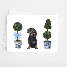 Tarjeta Dachshund Puppy Dog acuarela
