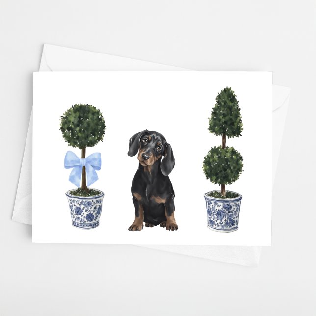 Tarjeta Dachshund Puppy Dog acuarela (Subido por el creador)