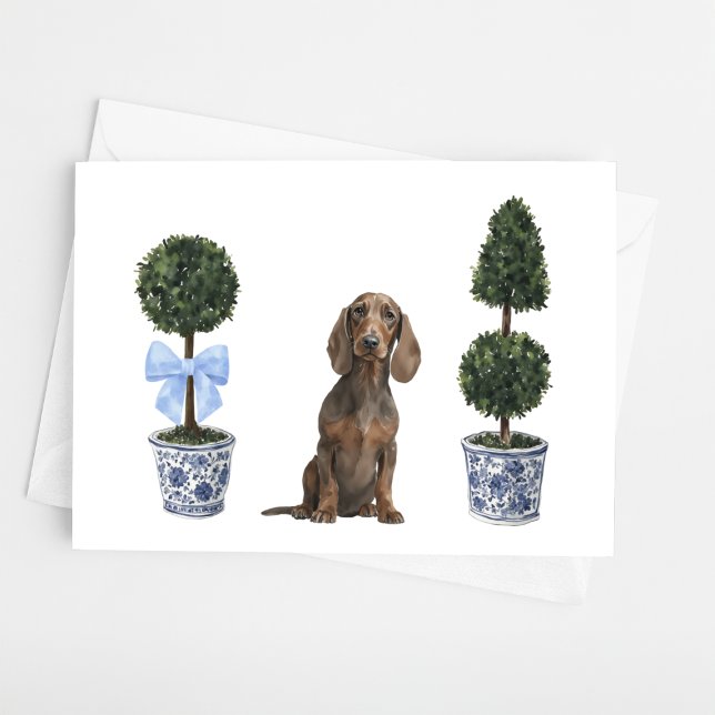 Tarjeta Dachshund Puppy Dog Waterolor (Subido por el creador)