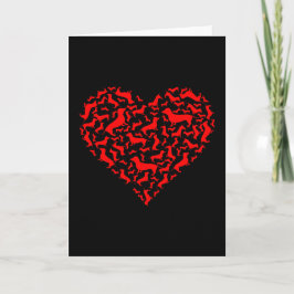 Tarjeta dachshund regalo de corazón rojo para el día de Sa