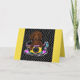 Tarjeta Dachshund Rojo
