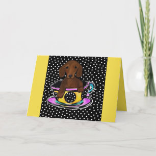Tarjeta Dachshund Rojo