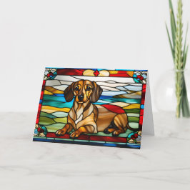 Tarjeta Dachshund Seted Glass