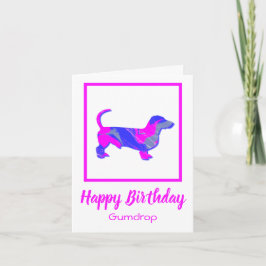 Tarjeta Dachshund Silhouette Dog Funny Birthday Card