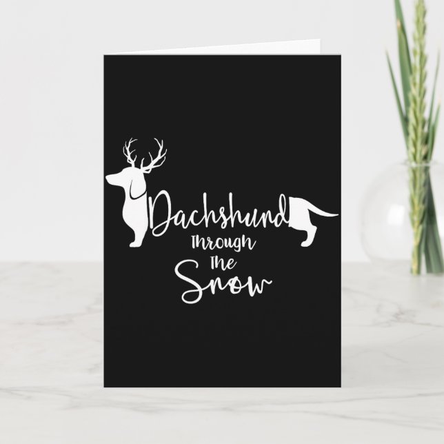 Tarjeta Dachshund Snow Cute Wiener Weiner Dog Owner Christ (Anverso)